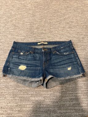J Brand Distressed Blue Denim Jean Shorts